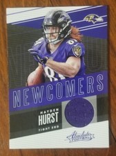 Hayden Hurst RC 2018 Absolute Necomers Jersey Football Card