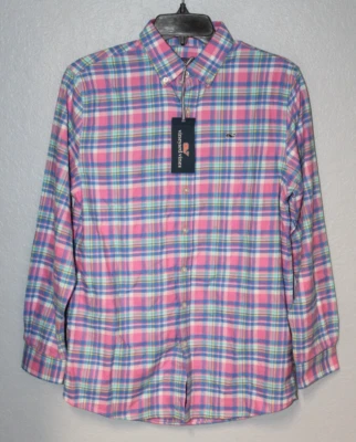 NEW Vineyard Vines Boys Flannel Plaid Whale Button-up Shirt LARGE (16) NWT - Image 1 of 4