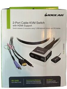 IOGEAR 2-port HDMI Cable KVM Switch with Audio and Microphone Support - GCS62HU