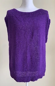 NWT Lauren Ralph Lauren Womens M Purple Sleeveless Sweater Vest Cotton Blend Top - Picture 1 of 11