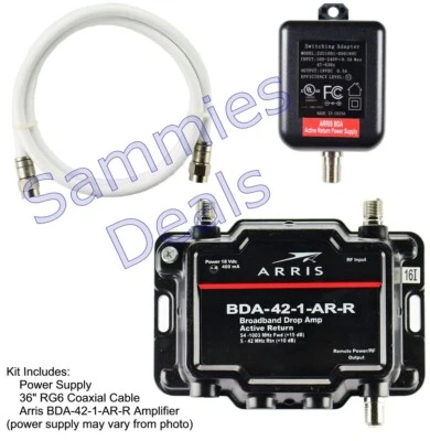 Arris 1-Port Cable, Modem, TV, OTA, HDTV Amp Signal Booster with Active Return