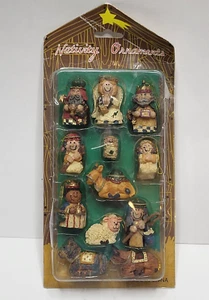 Kurt Adler 12 pc Miniature Nativity Christmas Ornaments Santas World Pack Wear - Picture 1 of 4
