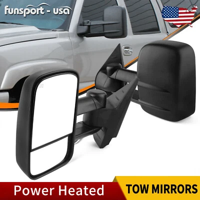 Pair Tow Mirrors Power Heated for 2007- 2013 Silverado Sierra 1500 2500HD 3500HD - Image 1 of 4