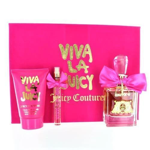 Juicy Couture Viva La Juicy 3.4 fl. oz Eau de Parfum, 0.33 fl oz Eau de Parfum, 4.2 fl oz Body Lotion, Women's Gift Set