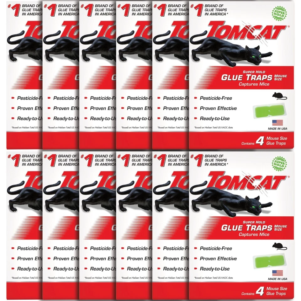 Pacote tamanho mouse armadilhas cola Tomcat Super Hold, 48 armadilhas - Imagem 1 de 4