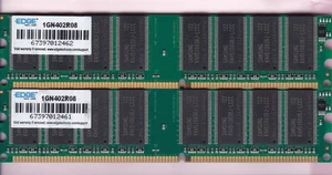 2GB 2x1GB PC-3200 EDGE MEMORY 1GN402R08 DDR-400 DESKTOP DDR1 KIT SAMSUNG PC3200 - Picture 1 of 3