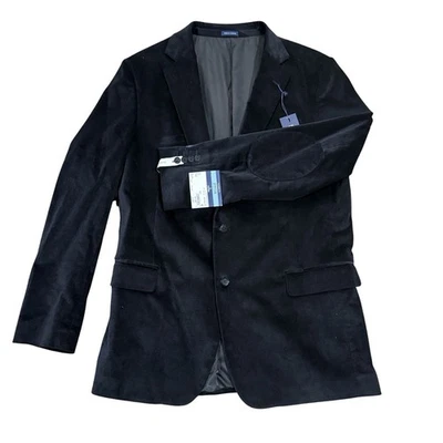 Stafford Men's Corduroy Black Sport Jacket Blazer Size 48L Classic Fit Stretch - Image 1 of 4