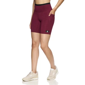 Pantalones Cortos de Compresión Reebok Flex de Tiro Alto para Mujer con Bolsillos Color Frambuesa XS - Imagen 1 de 4