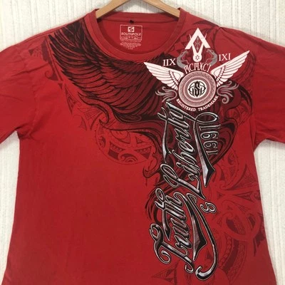 Southpole Graphic Print T-Shirt Truth Liberty 1991 Red Men's Size 5XB - Image 1 of 4