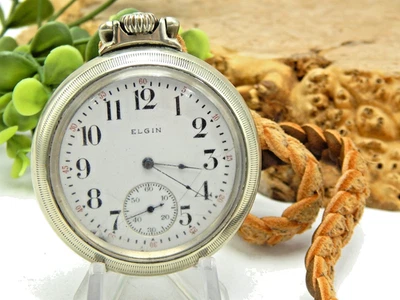Antique Elgin 16 size 15 jewel Grade  313 model 7 Open face pocket watch @ 1909 - Image 1 of 4