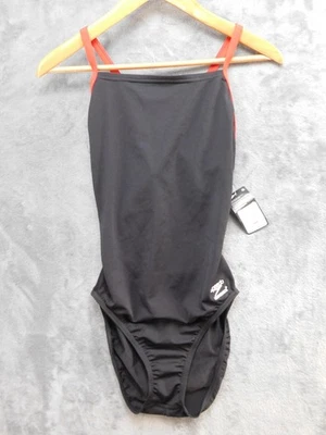Traje de baño Speedo para mujer 10 36 negro rojo resistencia + entrenamiento de una pieza 819016 Foto 1 de 4