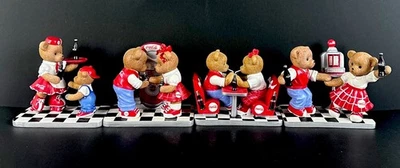4 Vintage Coca Cola Bears Retro Diner Hamilton Coca Cola Soda Shop Collection - Image 1 of 4