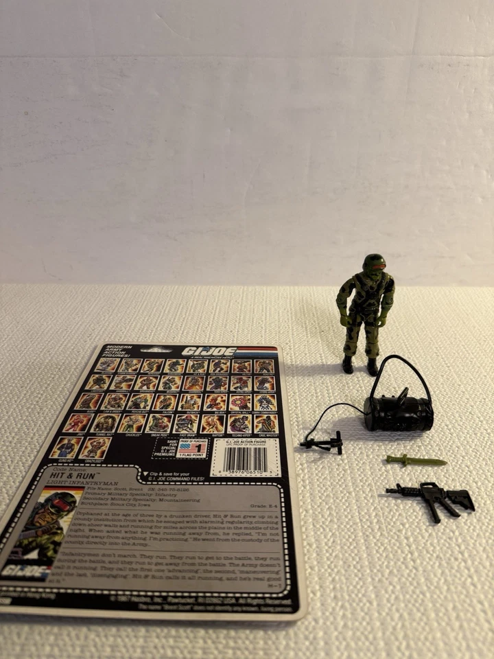 Figura de colección Hasbro GI Joe 1988 HIT n RUN con tarjeta de archivo completa ¡completa! Foto 1 de 4