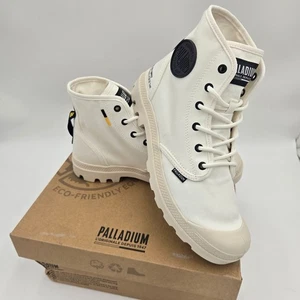 Botas de combate Palladium Pampa Hi HTG Supply para mujer talla 9,5 estrella lona blanca - Imagen 1 de 10