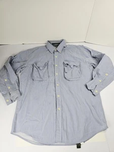 Orvis Shirt Mens Large Blue Long Sleeve Button Up Hiking Fishing Utility Pockets - Picture 1 of 13