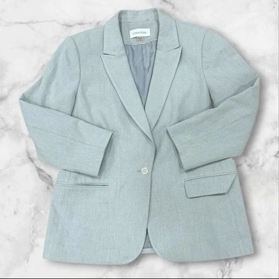 Blazer Calvin Klein Gris Ciruela Talla 12 Un Botón Sencillo Pecho Foto 1 de 4