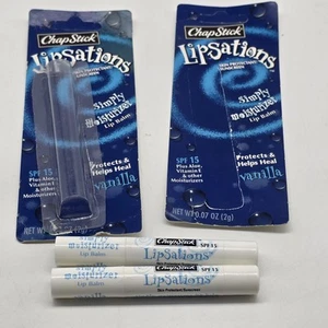 CHAPSTICK LIPSATIONS SPF 15 SIMPLY MOISTURIZER VANILLA 2000 - Picture 1 of 15