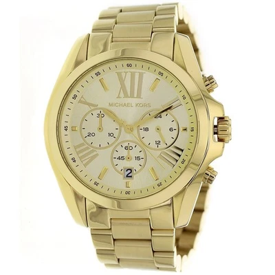 Michael Kors MK5605 Bradshaw Womens Gold Stainless Steel Chrono Watch + Gift Bag - Image 1 of 4