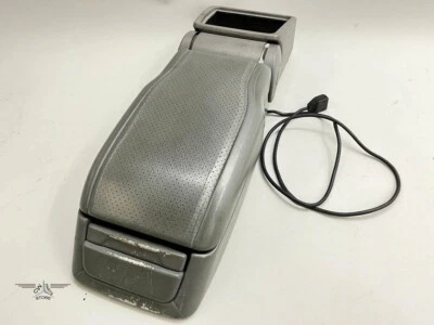 Mercedes W140 S420 1994 reposabrazos consola central teléfono tapa de almacenamiento cuero gris Foto 1 de 4