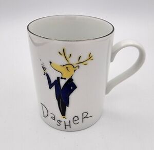 Pottery Barn - Dasher -  Reindeer Mug - 12 Oz 