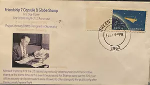 US Space FDC 1962 GREEN BAY, WIS Project Mercury 1ST Day Cover Chickering Cachet - Picture 1 of 5