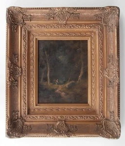 ca 1870 BARBIZON SCHOOL Paolo Manzoni COOPER UNION NY Artist TONALIST PAINTING - Picture 1 of 18