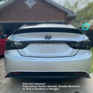 Flat Black 450F Rear Trunk Spoiler Wing Fits 2011~2014 HYUNDAI SONATA YF Sedan - Picture 1 of 11