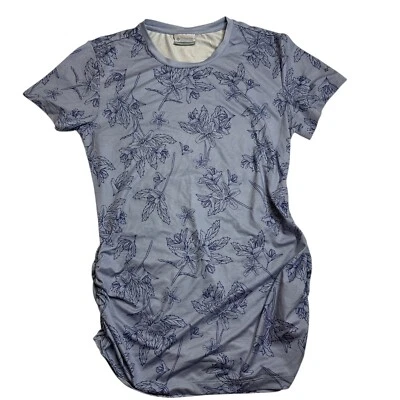 Camisa de manga corta Columbia Leslie Falls para mujer XS azul floral acanalada lateral Foto 1 de 4