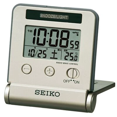 SEIKO SQ772G Clock Alarm Traveler Digital Calendar 01: Light gold pearl NEW - Image 1 of 4
