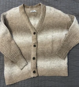 New NWT Sonoma Beige Waffle Knit Button Up Cardigan Sweater Women’s Plus Size 1X - Picture 1 of 3