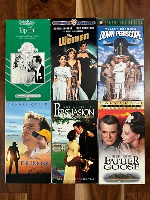 Lot of 6 VHS Family Movie Tapes Rookie-Persuasion-Down Periscope-Father Goose Foto 1 de 3