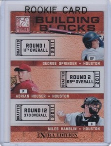 GEORGE SPRINGER ROOKIE CARD 2011 Donruss Elite Building Blocks RC ASTRO BLUE JAY