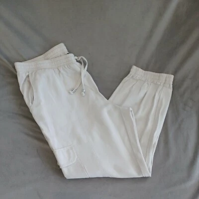 INC Women's Size 12 Ivory Colored Shimmering Cargo Evening Pants Int. Concepts - Image 1 of 4
