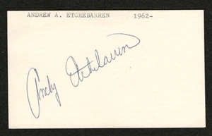 Andy Etchebarren Baltimore Orioles Early, {Rookie?} Signed Index Card, All-Star! - Picture 1 of 2