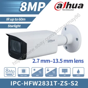 Cámara IP Dahua 8MP 5X con zoom Starlight IR60m PoE IVS WDR IP67 IPC-HFW2831T-ZS-S2 - Imagen 1 de 3
