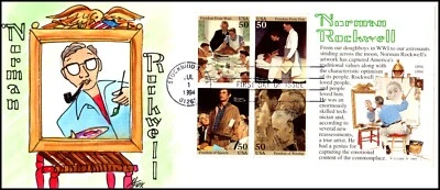 Scott 2840 $2.00  Normal Rockwell Sheet Melissa Fox Hand Painted FDC 4 Of 8 - Image 1 of 2