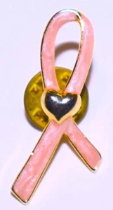 Vintage Avon Brustkrebs Bewusstsein Band Brosche Roségold 1,5" Kostenloser Versand - Bild 1 von 4