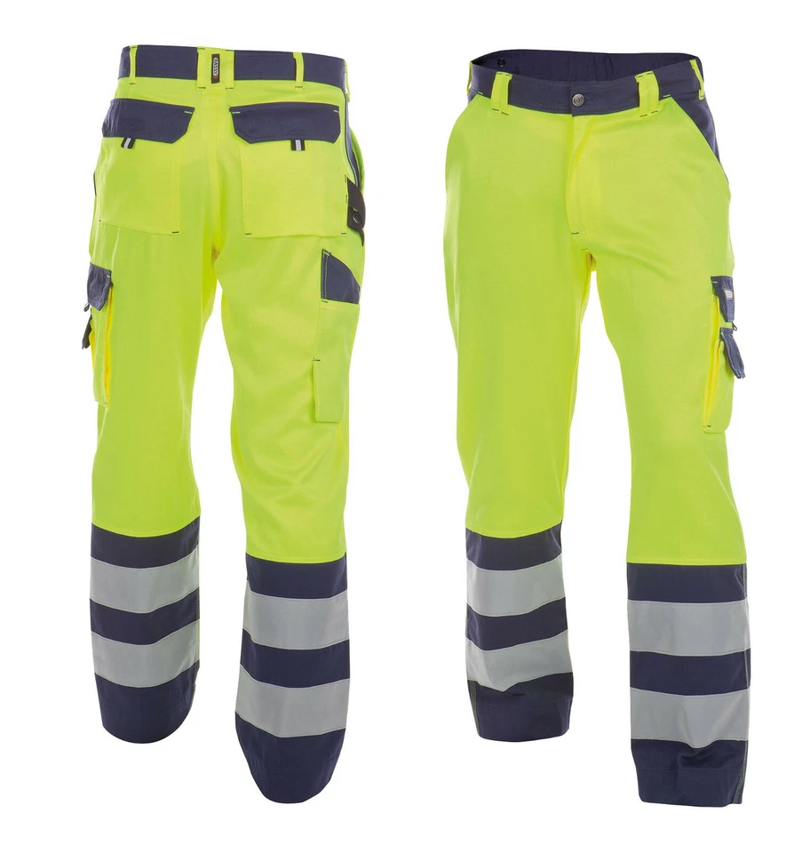 Pantaloni da lavoro alta visibilità dassy giallo catarifrangente multitasche  - Immagine 1 di 1