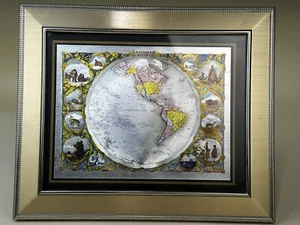 Western Hemisphere World Map Framed - Picture 1 of 6