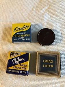 4 Vintage 30mm Filters Ednalite Photar Tiffen Omag Yellow Optochrom Germany - Picture 1 of 10