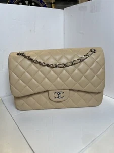 Chanel Jumbo Taupe Quilted Lambskin Double Flap Bag - Picture 1 of 10