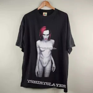 Camiseta básica negra unisex Marilyn Manson Mechanical Animals 1998 reimpresión S-5XL - Imagen 1 de 2