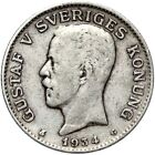 Schweden - Gustav V. - Münze - 1 Krone 1934 G - Stockholm - Silber - ERHALTUNG !