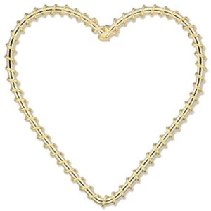 Component, 10 Gold Plated Steel Wire Wrapped 50x50mm Heart Components * - Picture 1 of 1