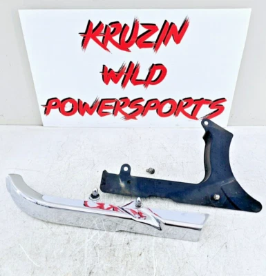 1999 HARLEY SOFTAIL Chrome Upper Belt Cover Guard + Black Lower - Image 1 of 4