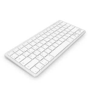 Drahtlose Bluetooth AZERTY-Tastatur, Reaktionszeit 0,2s – Weiß - Bild 1 von 5