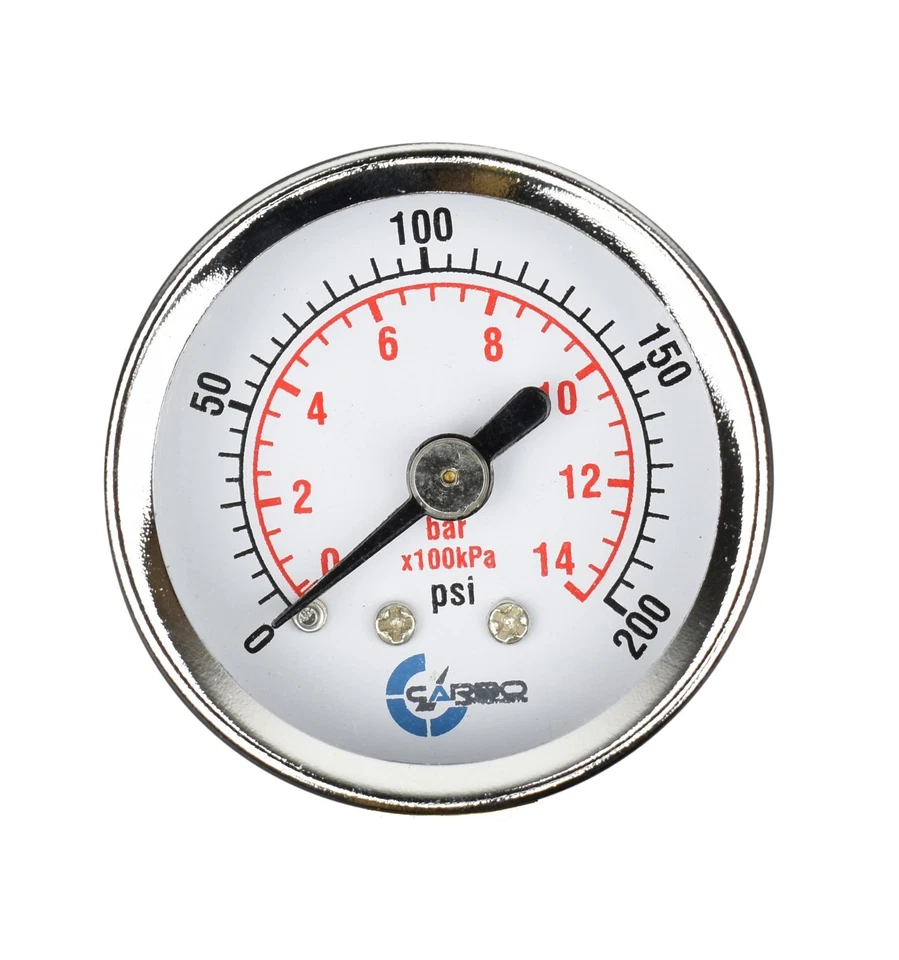 1-1/2" Pressure Gauge - Chrome Plate Steel Case, 1/8"NPT, Back Mnt. 200 PSI - Image 1 of 4