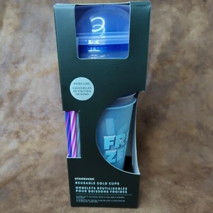 Starbucks Reusable 24 Ounce Plastic Reusable Cold Cup 5 pk With Dome Lids Straws - Picture 1 of 7