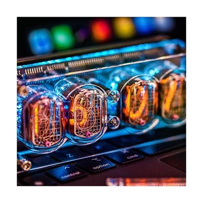 Glow Tube Clock - Retro Nixie Tube Clock with Digital Display, RGB Light, Per... - Image 1 of 4