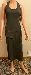 ABS by Allan Schwartz Gray Long Sleeveless Dress Sz M Made in USA - Picture 1 of 4